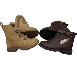 Bundle of Little Girl Boots Sz 5- ZipUp Boots.Sparkly Boots. Combat Boots Easter